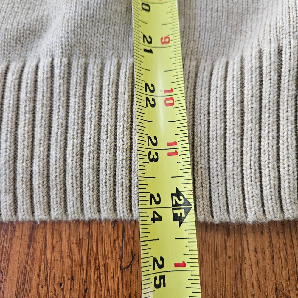 Tommy Hilfiger Mens Sweater Sz Medium Beige Cotton Blend Striped‎ Crew Neck Knit - Picture 9 of 10